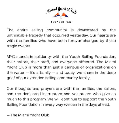 El club mostró su apoyo a las familias de las víctimas y a la fundación afiliada al campamento