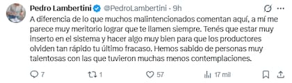El cocinero dio su opinión sobre la conductora y no se guardó nada (Foto: X @PedroLambertini)