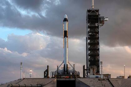 El cohete Falcon 9, de SpaceX, con la capsula Crew Dragon