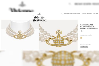 El collar elegido por Katy Perry (Captura Web Vivienne Westwood)