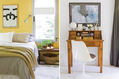 El color de las paredes es el ‘Mango’ de Colorín Colores de Living, un tono que le sigue fascinando después de años de tenerlo.