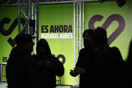 El color verde predominó en el búnker, como en toda la campaña de Santoro