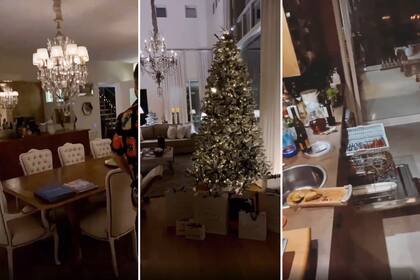 El comedor, el living con el gran árbol de Navidad y una parte de la cocina: algunos de los rincones de su casa que mostró Araceli González