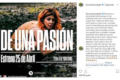 El comentario de Facundo Arana (Captura Instagram)