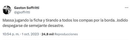 El comentario de Gastón Soffritti