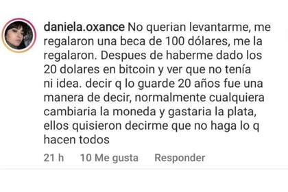 El comentario de la mesera en Instagram