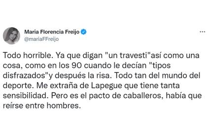 El comentario de Lapegüe no pasó desapercibido en las redes sociales