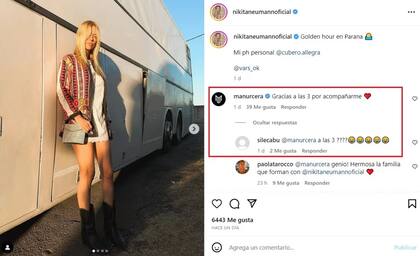 El comentario de Manu Urcera en el posteo de Nicole Neumann que generó indignación