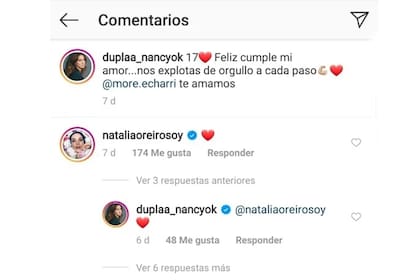 El comentario de Natalia Oreiro en uno de los posteos de Nancy Duplaá, por el cumpleaños de su hija