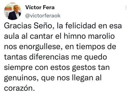 El comentario que hizo Víctor Ferra al ver el video de la maestra en las redes sociales