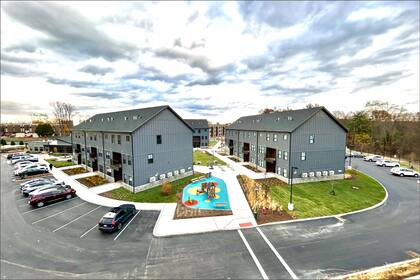 El complejo de casas asequibles fue construido en un terreno que anteriormente albergaba la cárcel del condado de Ulster