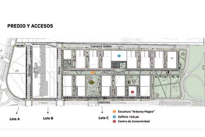 El complejo estará rodeado por dos avenidas con salidas a la autopista y contará con una senda peatonal y una bicisenda que lo recorrerán en su interior.