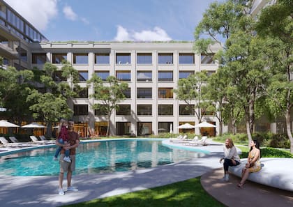 El complejo tendrá amenities como spa, laguna, gimnasio, bar, pileta cubierta, descubierta y cowork