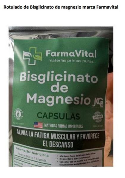 El complemento vitamínico prohibido de la marca "FarmaVital"