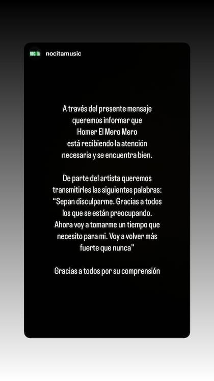 El comunicado compartido por Homer el Mero Mero y su producción tras el incidente