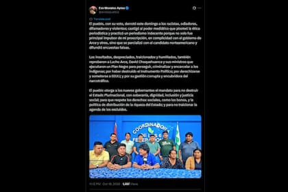 El comunicado de Morales