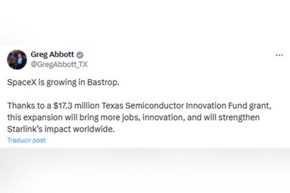 El comunicado de Abbott sobre los puestos de trabajo en Bastrop