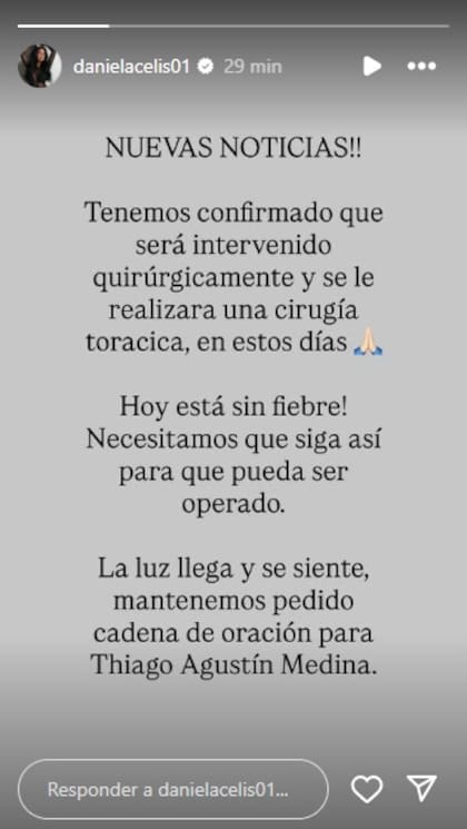 El comunicado de Daniela Celis donde confirmó que Thiago medina deberá operarse
