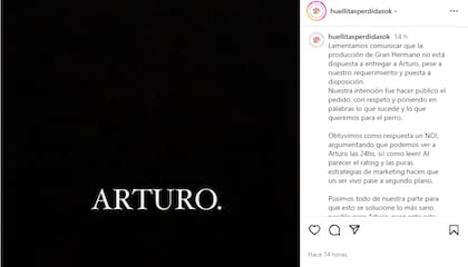 El comunicado de Huellitas Perdidas