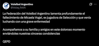 El comunicado de la Federación de Voleibol Argentina