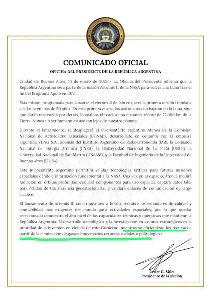 El comunicado de la Oficina del Presidente emitido el viernes considera "gastos innecesarios" la inversión en ciencias sociales y politológicas