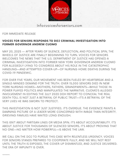 El comunicado de la organización integrada por familiares de personas fallecidas en residencias