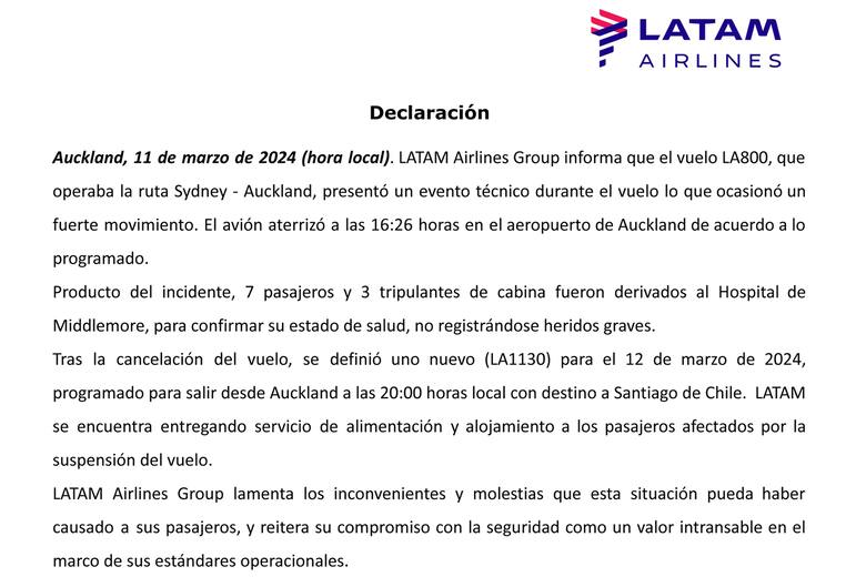 latam, santiago de chile, incidente aéreo latam, santiago de chile, incidente aéreo