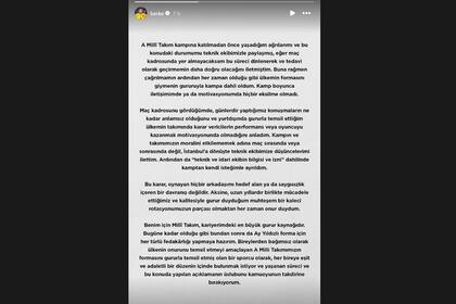 El comunicado de Ozer luego de retirarse de la concentración de Turquía