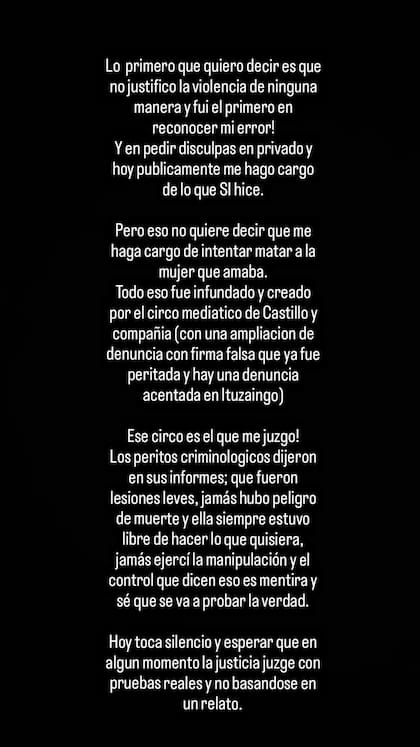 El comunicado de Santiago Martínez en historias de Instagram