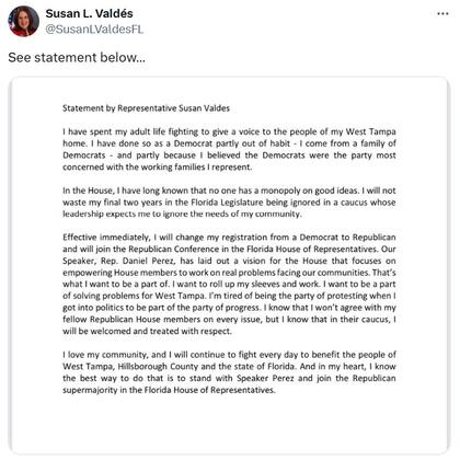 El comunicado de Susan Valdés