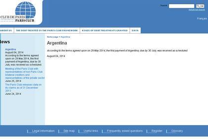 El comunicado del Club de París por el pago de la primera cuota de la deuda argentina