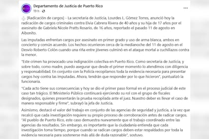 El comunicado del Departamento de Justicia sobre el caso de Pratts