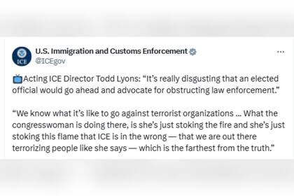 El comunicado del ICE sobre las declaraciones de Jayapal