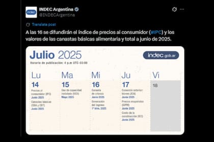 El comunicado del Indec sobre la inflación