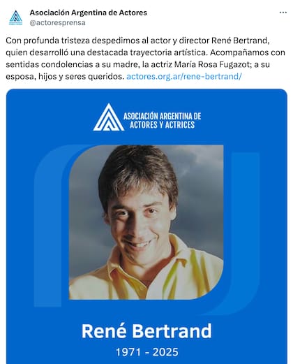 El comunicado oficial de la Asociación Argentina de Actores