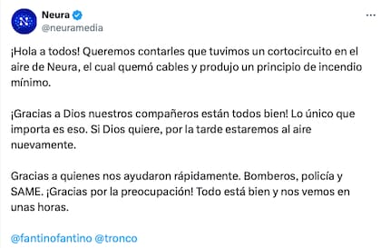 El comunicado oficial de Neura al respecto