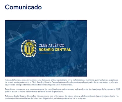 El comunicado oficial de Rosario Central