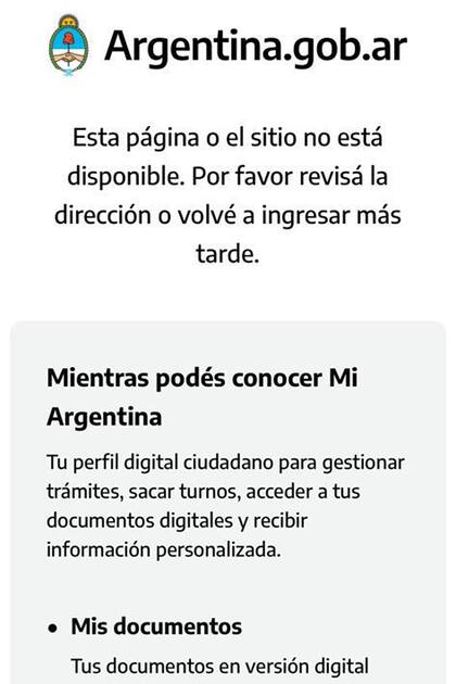 El comunicado previo a los incidentes no se pudo ver después en el sitio www.argentina.gob.ar