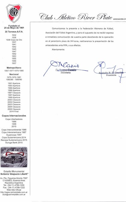 El comunicado que anunció River sobre Lucas Alario