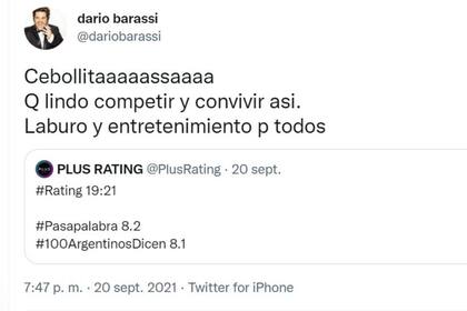 El conductor de 100 argentinos dicen se tomó con humor su derrota en la competencia del rating contra el ciclo de Iván de Pineda, Pasapalabra