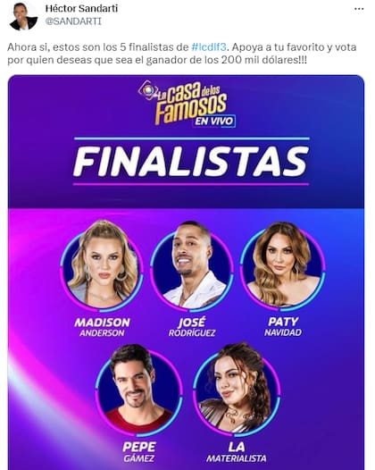 El conductor Héctor Sandarti invitó a la audiencia a votar por su celebridad favorita