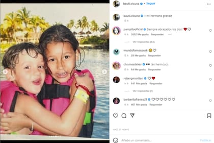 El conmovedor posteo de Bautista, a 10 años de la muerte de su hermana (Foto: Instagram @bauti.vicuna)