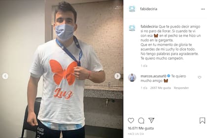 El conmovedor posteo de Fabián De Ciria, el fotógrafo de Racing al que Marcos Acuña sorprendió con un homenaje para su hija