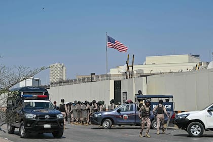 El consulado de Estados Unidos, rodeado de seguridad.