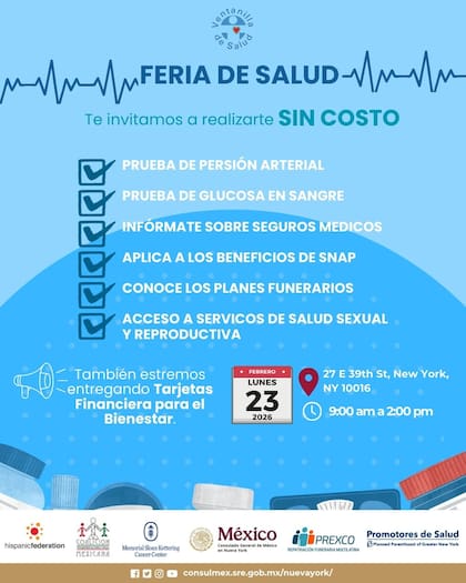 El Consulado de México brindará servicios básicos de salud en Nueva York (X/@@ConsulMexNuy)