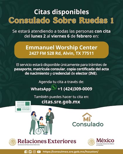 El Consulado de México en Houston abre sus oficinas sobre ruedas hasta el próximo 6 de febrero (X/@ConsulMexHou)