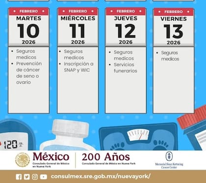 El Consulado de México en Nueva York publicó el calendario de la Ventanilla de Salud, para que los migrantes puedan acceder a las jornadas de salud gratuitas (Instagram/@consulmex_nuevayork)