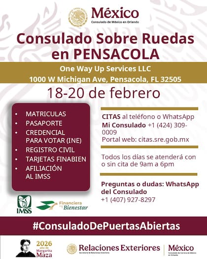 El Consulado de México en Orlando también estará en Pensalcoa (Instagram/@consulmexorl)