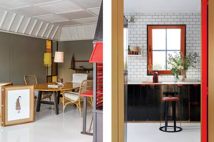 El contraste entre el rojo y el negro impregna toda la casa