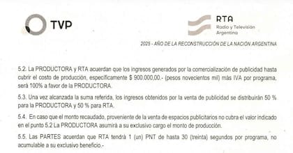 El contrato entre Imhouse y RTA firmado en agosto de 2025.